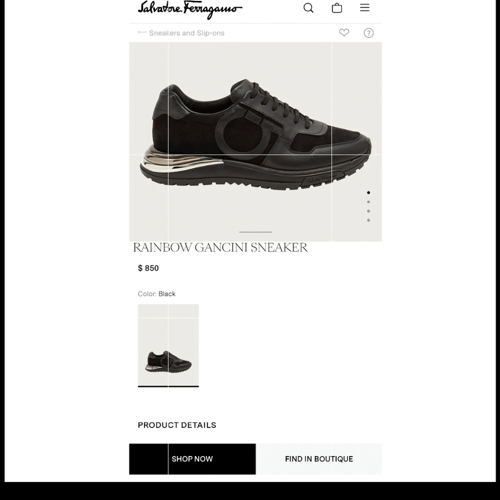 Ferragamo rainbow gancini sneaker.